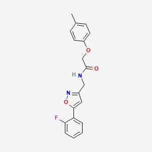 molecular formula C19H17FN2O3 B6549309 N-{[5-(2-fluorophenyl)-1,2-oxazol-3-yl]methyl}-2-(4-methylphenoxy)acetamide CAS No. 1040637-91-9