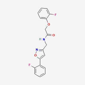 2-(2-fluorophenoxy)-N-{[5-(2-fluorophenyl)-1,2-oxazol-3-yl]methyl}acetamide