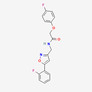 2-(4-fluorophenoxy)-N-{[5-(2-fluorophenyl)-1,2-oxazol-3-yl]methyl}acetamide