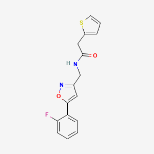 N-{[5-(2-fluorophenyl)-1,2-oxazol-3-yl]methyl}-2-(thiophen-2-yl)acetamide