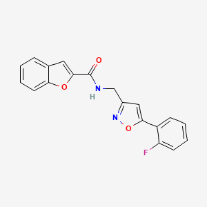 molecular formula C19H13FN2O3 B6549342 N-{[5-(2-fluorophenyl)-1,2-oxazol-3-yl]methyl}-1-benzofuran-2-carboxamide CAS No. 1040638-58-1