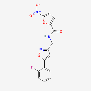 N-{[5-(2-fluorophenyl)-1,2-oxazol-3-yl]methyl}-5-nitrofuran-2-carboxamide