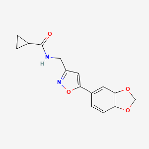 N-{[5-(2H-1,3-benzodioxol-5-yl)-1,2-oxazol-3-yl]methyl}cyclopropanecarboxamide