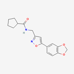 N-{[5-(2H-1,3-benzodioxol-5-yl)-1,2-oxazol-3-yl]methyl}cyclopentanecarboxamide