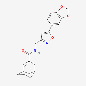 molecular formula C22H24N2O4 B6549382 N-{[5-(2H-1,3-benzodioxol-5-yl)-1,2-oxazol-3-yl]methyl}adamantane-1-carboxamide CAS No. 1040639-37-9