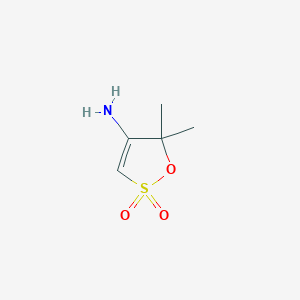 molecular formula C5H9NO3S B065494 4-Amino-5,5-dimethyl-5H-1,2-oxathiole 2,2-dioxide CAS No. 195370-97-9