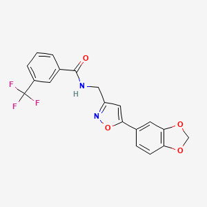 molecular formula C19H13F3N2O4 B6549423 N-{[5-(2H-1,3-benzodioxol-5-yl)-1,2-oxazol-3-yl]methyl}-3-(trifluoromethyl)benzamide CAS No. 1040639-97-1