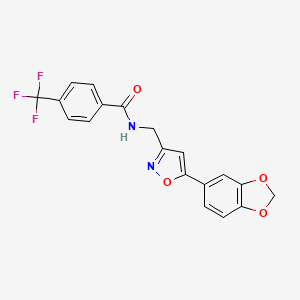 molecular formula C19H13F3N2O4 B6549430 N-{[5-(2H-1,3-benzodioxol-5-yl)-1,2-oxazol-3-yl]methyl}-4-(trifluoromethyl)benzamide CAS No. 1040640-04-7