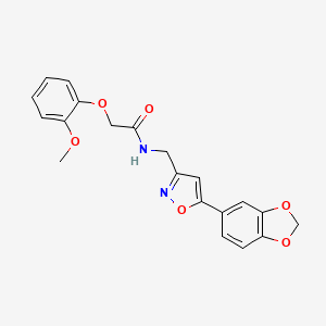 molecular formula C20H18N2O6 B6549445 N-{[5-(2H-1,3-benzodioxol-5-yl)-1,2-oxazol-3-yl]methyl}-2-(2-methoxyphenoxy)acetamide CAS No. 1040640-50-3