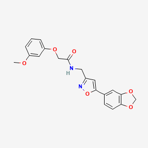 molecular formula C20H18N2O6 B6549453 N-{[5-(2H-1,3-benzodioxol-5-yl)-1,2-oxazol-3-yl]methyl}-2-(3-methoxyphenoxy)acetamide CAS No. 1040640-58-1