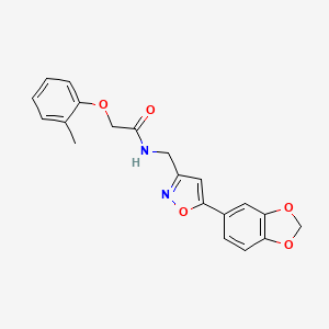 molecular formula C20H18N2O5 B6549466 N-{[5-(2H-1,3-benzodioxol-5-yl)-1,2-oxazol-3-yl]methyl}-2-(2-methylphenoxy)acetamide CAS No. 1040640-72-9