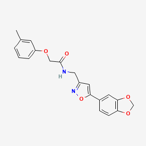 N-{[5-(2H-1,3-benzodioxol-5-yl)-1,2-oxazol-3-yl]methyl}-2-(3-methylphenoxy)acetamide