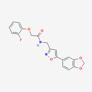 molecular formula C19H15FN2O5 B6549475 N-{[5-(2H-1,3-benzodioxol-5-yl)-1,2-oxazol-3-yl]methyl}-2-(2-fluorophenoxy)acetamide CAS No. 1040641-01-7