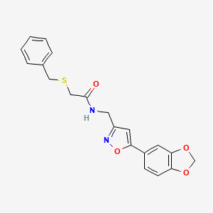 N-{[5-(2H-1,3-benzodioxol-5-yl)-1,2-oxazol-3-yl]methyl}-2-(benzylsulfanyl)acetamide