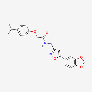 N-{[5-(2H-1,3-benzodioxol-5-yl)-1,2-oxazol-3-yl]methyl}-2-[4-(propan-2-yl)phenoxy]acetamide