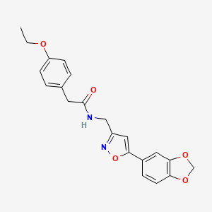 N-{[5-(2H-1,3-benzodioxol-5-yl)-1,2-oxazol-3-yl]methyl}-2-(4-ethoxyphenyl)acetamide