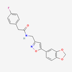 N-{[5-(2H-1,3-benzodioxol-5-yl)-1,2-oxazol-3-yl]methyl}-2-(4-fluorophenyl)acetamide