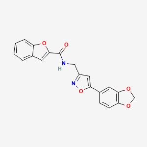 N-{[5-(2H-1,3-benzodioxol-5-yl)-1,2-oxazol-3-yl]methyl}-1-benzofuran-2-carboxamide