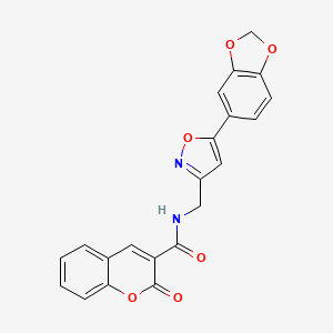 N-{[5-(2H-1,3-benzodioxol-5-yl)-1,2-oxazol-3-yl]methyl}-2-oxo-2H-chromene-3-carboxamide