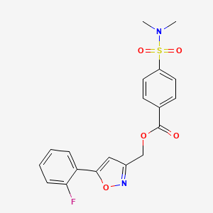 molecular formula C19H17FN2O5S B6549530 [5-(2-fluorophenyl)-1,2-oxazol-3-yl]methyl 4-(dimethylsulfamoyl)benzoate CAS No. 1040668-67-4