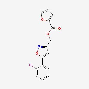 molecular formula C15H10FNO4 B6549537 [5-(2-fluorophenyl)-1,2-oxazol-3-yl]methyl furan-2-carboxylate CAS No. 1040668-79-8