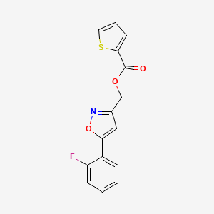 [5-(2-fluorophenyl)-1,2-oxazol-3-yl]methyl thiophene-2-carboxylate