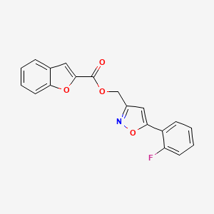 molecular formula C19H12FNO4 B6549548 [5-(2-fluorophenyl)-1,2-oxazol-3-yl]methyl 1-benzofuran-2-carboxylate CAS No. 1040668-89-0