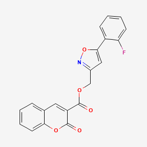 [5-(2-fluorophenyl)-1,2-oxazol-3-yl]methyl 2-oxo-2H-chromene-3-carboxylate