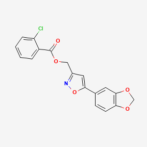 [5-(2H-1,3-benzodioxol-5-yl)-1,2-oxazol-3-yl]methyl 2-chlorobenzoate