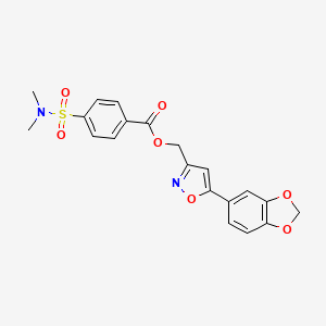 [5-(2H-1,3-benzodioxol-5-yl)-1,2-oxazol-3-yl]methyl 4-(dimethylsulfamoyl)benzoate