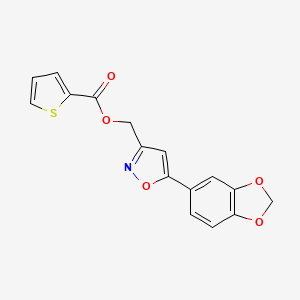 molecular formula C16H11NO5S B6549572 [5-(2H-1,3-benzodioxol-5-yl)-1,2-oxazol-3-yl]methyl thiophene-2-carboxylate CAS No. 1040670-79-8