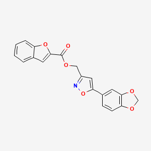 [5-(2H-1,3-benzodioxol-5-yl)-1,2-oxazol-3-yl]methyl 1-benzofuran-2-carboxylate