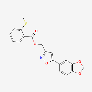 molecular formula C19H15NO5S B6549586 [5-(2H-1,3-benzodioxol-5-yl)-1,2-oxazol-3-yl]methyl 2-(methylsulfanyl)benzoate CAS No. 1040671-17-7