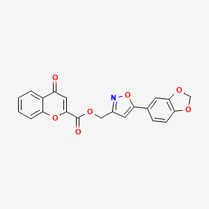 [5-(2H-1,3-benzodioxol-5-yl)-1,2-oxazol-3-yl]methyl 4-oxo-4H-chromene-2-carboxylate