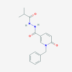 1-benzyl-N'-(2-methylpropanoyl)-6-oxo-1,6-dihydropyridine-3-carbohydrazide