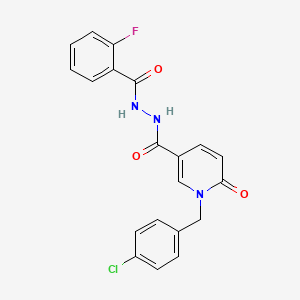 N'-{1-[(4-chlorophenyl)methyl]-6-oxo-1,6-dihydropyridine-3-carbonyl}-2-fluorobenzohydrazide