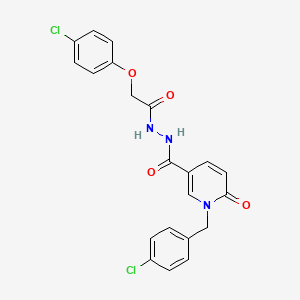 2-(4-chlorophenoxy)-N'-{1-[(4-chlorophenyl)methyl]-6-oxo-1,6-dihydropyridine-3-carbonyl}acetohydrazide