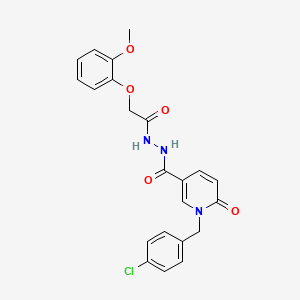 molecular formula C22H20ClN3O5 B6549690 N'-{1-[(4-chlorophenyl)methyl]-6-oxo-1,6-dihydropyridine-3-carbonyl}-2-(2-methoxyphenoxy)acetohydrazide CAS No. 1040664-07-0