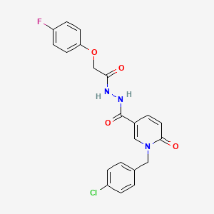 molecular formula C21H17ClFN3O4 B6549696 N'-{1-[(4-chlorophenyl)methyl]-6-oxo-1,6-dihydropyridine-3-carbonyl}-2-(4-fluorophenoxy)acetohydrazide CAS No. 1040664-15-0