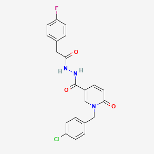 N'-{1-[(4-chlorophenyl)methyl]-6-oxo-1,6-dihydropyridine-3-carbonyl}-2-(4-fluorophenyl)acetohydrazide