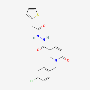 1-[(4-chlorophenyl)methyl]-6-oxo-N'-[2-(thiophen-2-yl)acetyl]-1,6-dihydropyridine-3-carbohydrazide