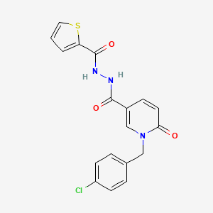 1-[(4-chlorophenyl)methyl]-6-oxo-N'-(thiophene-2-carbonyl)-1,6-dihydropyridine-3-carbohydrazide