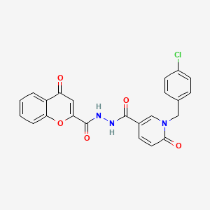 molecular formula C23H16ClN3O5 B6549705 N'-{1-[(4-chlorophenyl)methyl]-6-oxo-1,6-dihydropyridine-3-carbonyl}-4-oxo-4H-chromene-2-carbohydrazide CAS No. 1040664-45-6