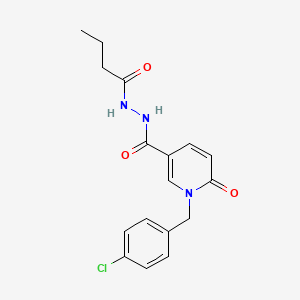 N'-butanoyl-1-[(4-chlorophenyl)methyl]-6-oxo-1,6-dihydropyridine-3-carbohydrazide