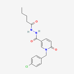 1-[(4-chlorophenyl)methyl]-6-oxo-N'-pentanoyl-1,6-dihydropyridine-3-carbohydrazide