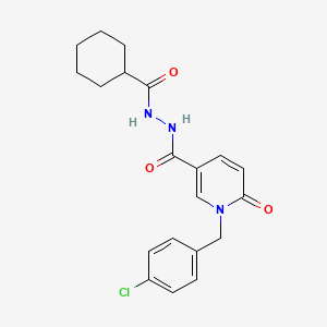 N'-{1-[(4-chlorophenyl)methyl]-6-oxo-1,6-dihydropyridine-3-carbonyl}cyclohexanecarbohydrazide