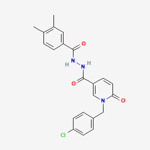 molecular formula C22H20ClN3O3 B6549758 N'-{1-[(4-chlorophenyl)methyl]-6-oxo-1,6-dihydropyridine-3-carbonyl}-3,4-dimethylbenzohydrazide CAS No. 1040665-21-1