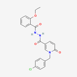 molecular formula C22H20ClN3O4 B6549760 N'-{1-[(4-chlorophenyl)methyl]-6-oxo-1,6-dihydropyridine-3-carbonyl}-2-ethoxybenzohydrazide CAS No. 1040665-28-8