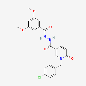 molecular formula C22H20ClN3O5 B6549763 N'-{1-[(4-chlorophenyl)methyl]-6-oxo-1,6-dihydropyridine-3-carbonyl}-3,5-dimethoxybenzohydrazide CAS No. 1040665-44-8