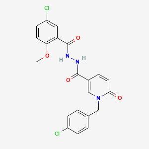 5-chloro-N'-{1-[(4-chlorophenyl)methyl]-6-oxo-1,6-dihydropyridine-3-carbonyl}-2-methoxybenzohydrazide